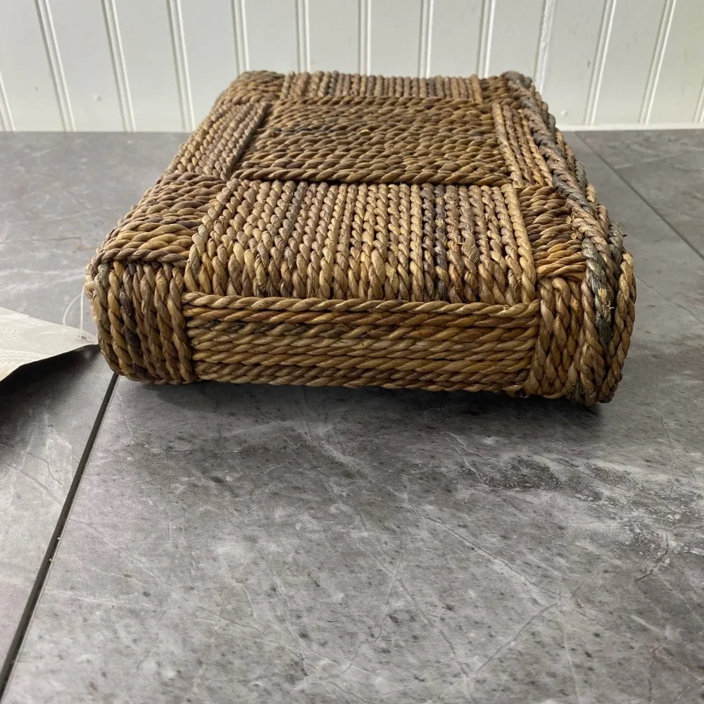 Padmas Plantation Woven Seagrass Floating Wall Shelf Brown SHLF03-AB S Indonesia